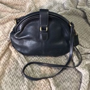 Vintage Coach Laurel Clamshell Bag Navy Blue